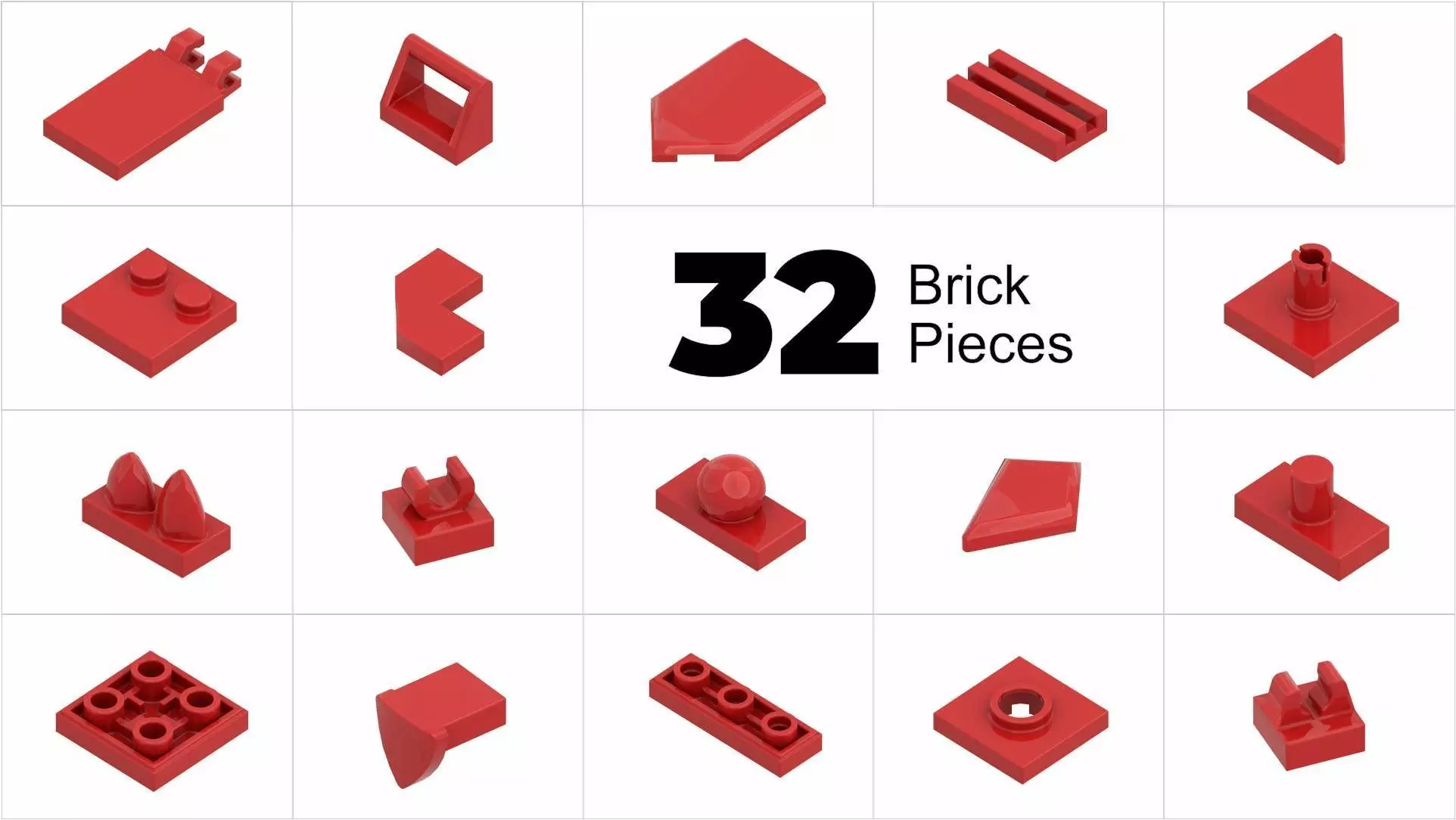 TwindBricks3D - 32 Bricks Tile Modifield collection 3D print model_0