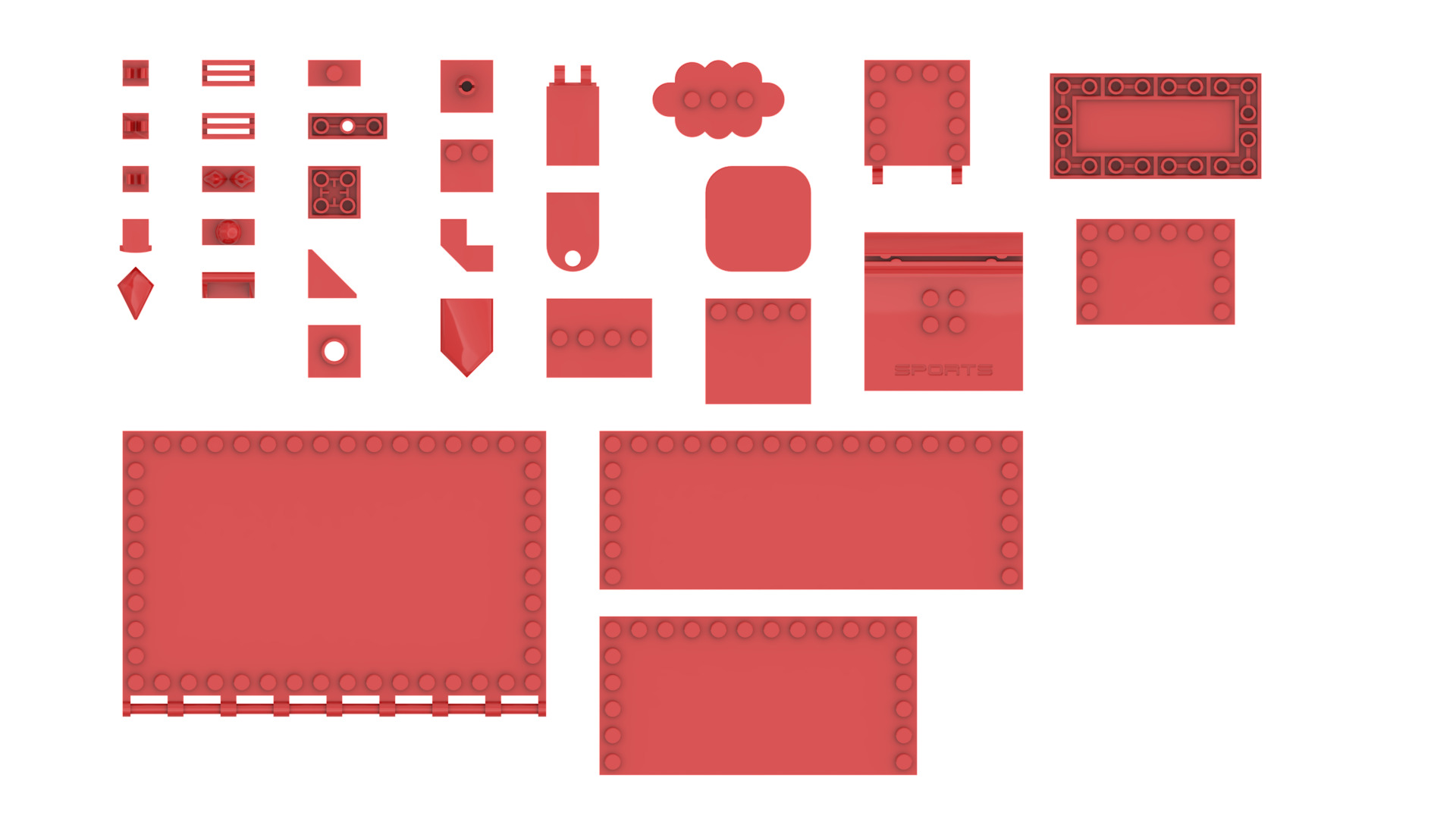 TwindBricks3D - 32 Bricks Tile Modifield collection 3D print model_1