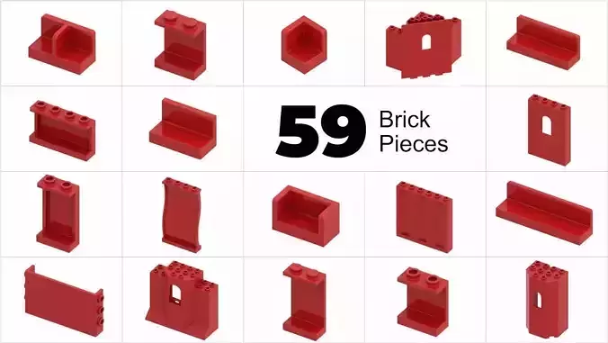 TwindBricks3D - 59 Bricks Panel collection