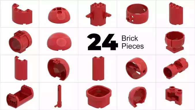 TwindBricks3D - 24 Bricks Cylinder collection