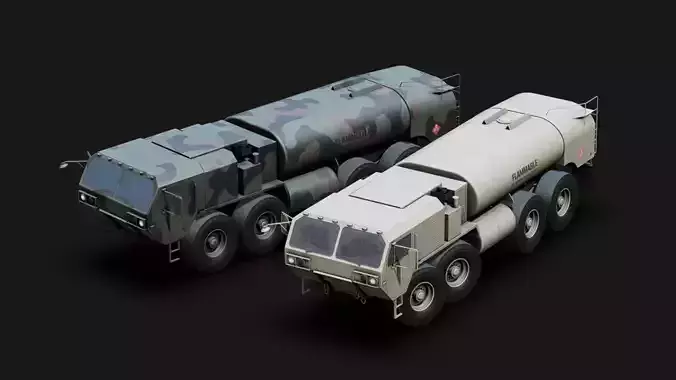 Tactical Tanker Truck Low-poly 3D model