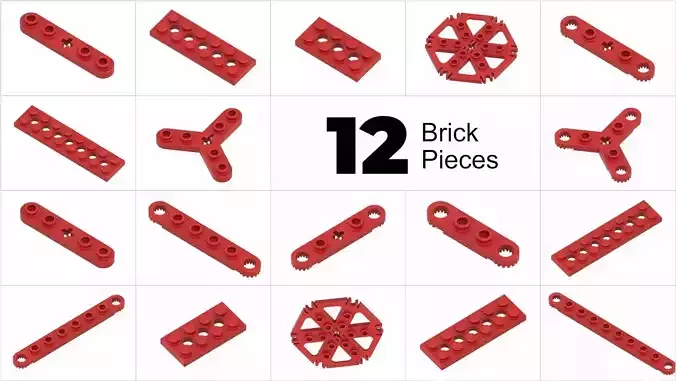 TwindBricks3D - 12 Technic Plate collection