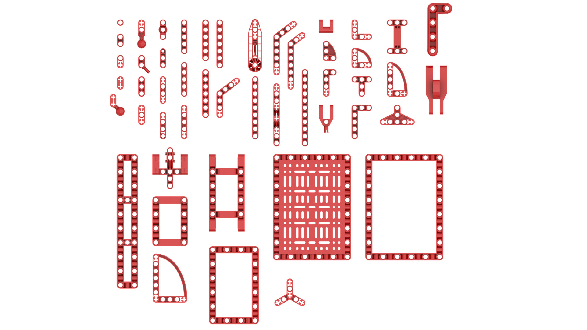 TwindBricks3D - 48 Technic Liftarm collection 3D print model_1
