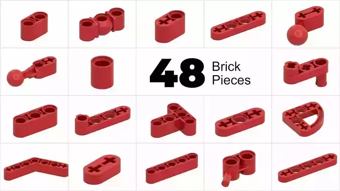 TwindBricks3D - 48 Technic Liftarm collection