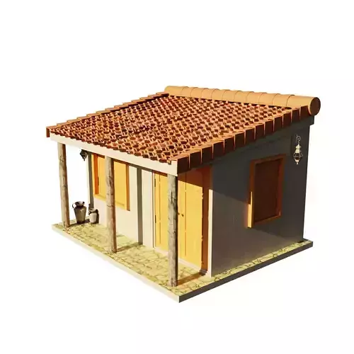 Furnished Village Cottage Game Ready Model