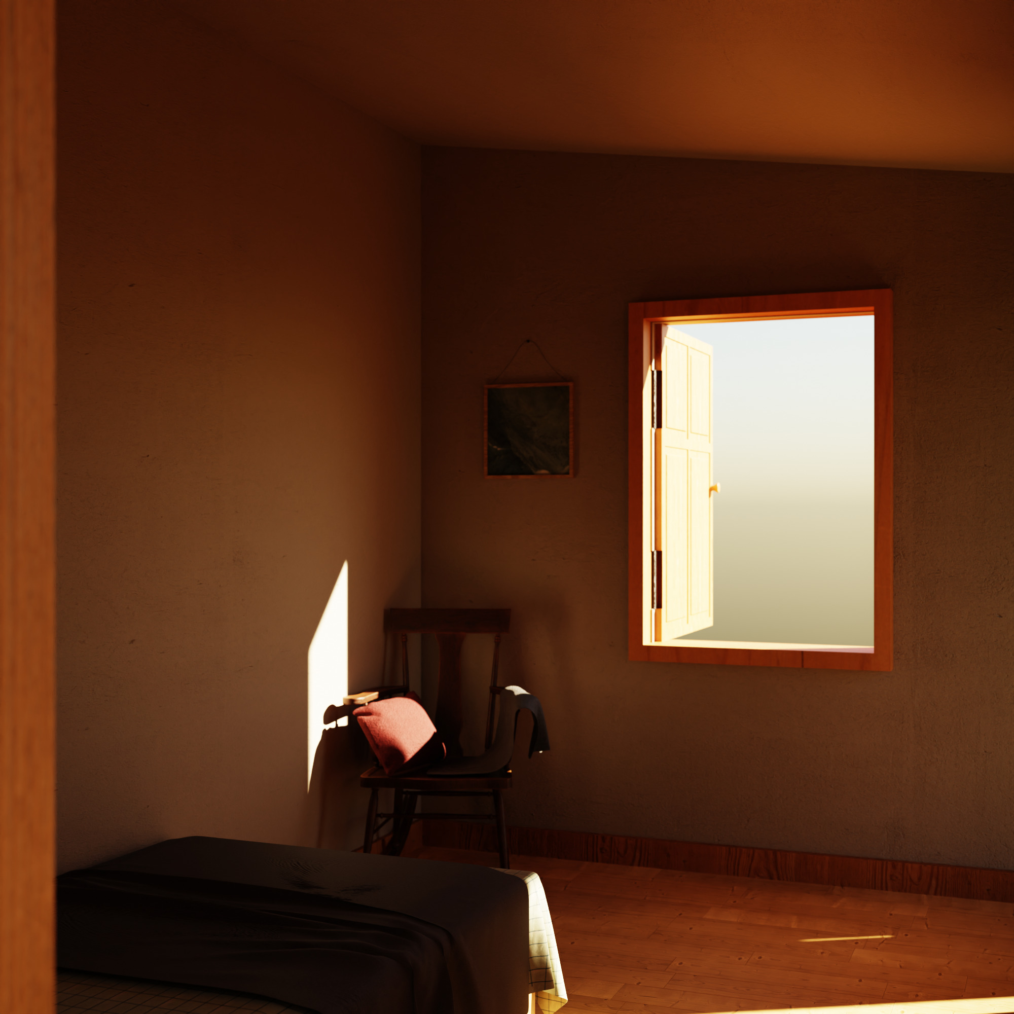 Furnished Village Cottage Game Ready Model Low-poly 3D model_12