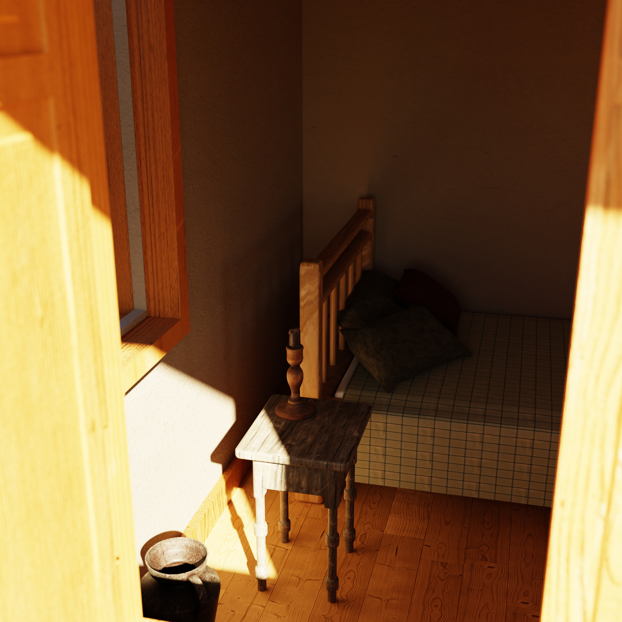 Furnished Village Cottage Game Ready Model Low-poly 3D model_13