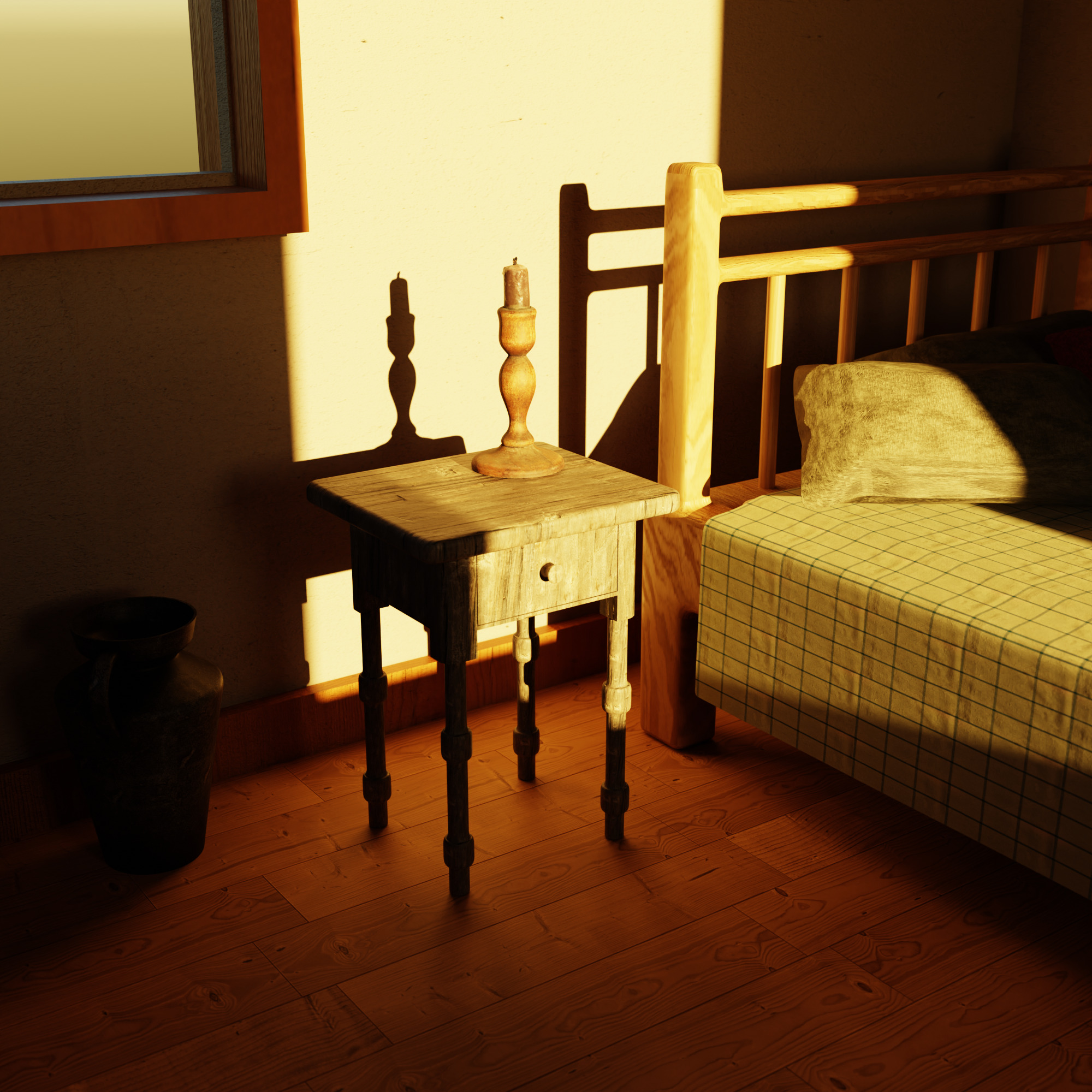 Furnished Village Cottage Game Ready Model Low-poly 3D model_14