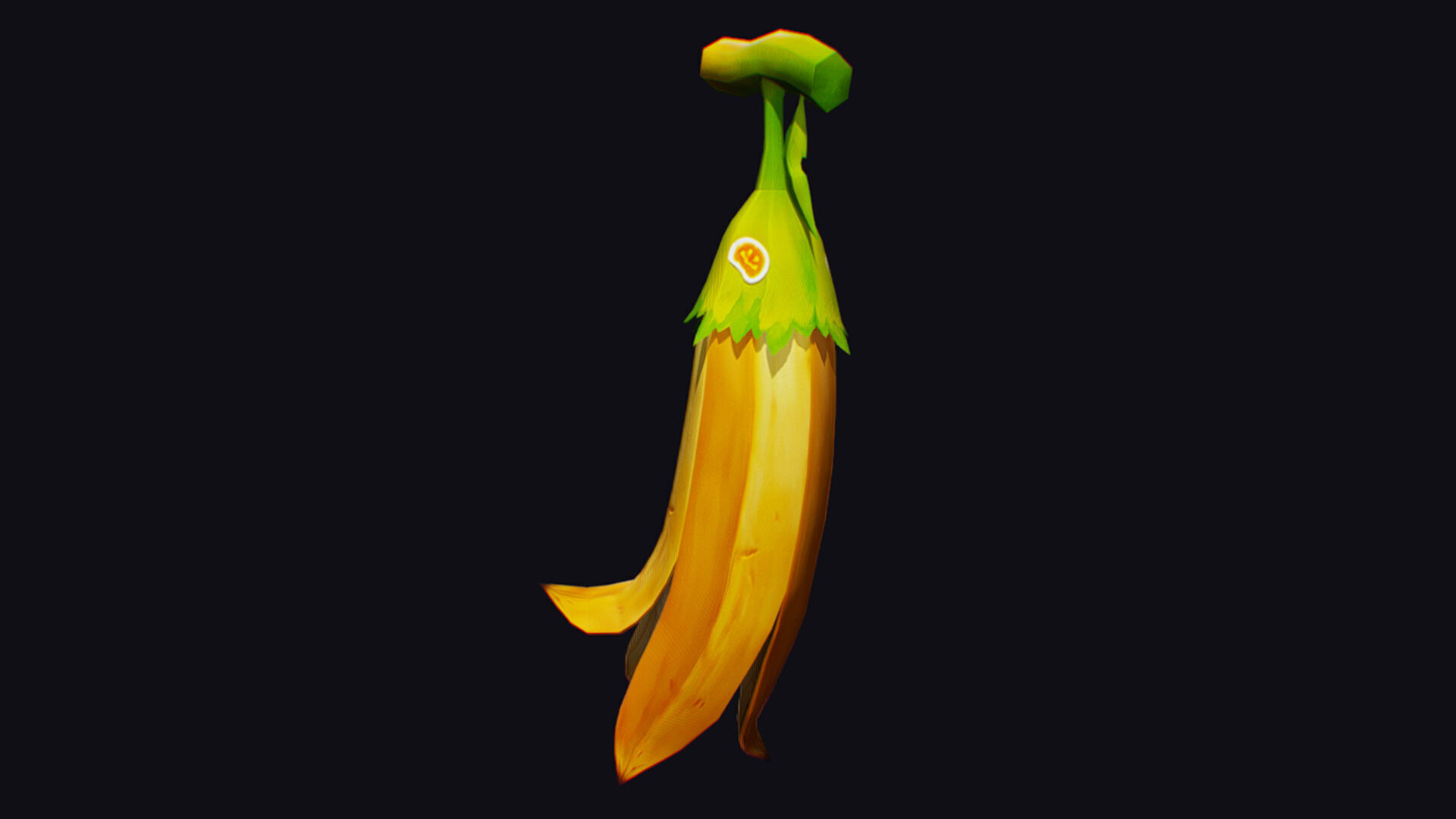 Banana Fresh Fruit Berry Dangling Branch Cartoon Plant Low-poly 3D model_2