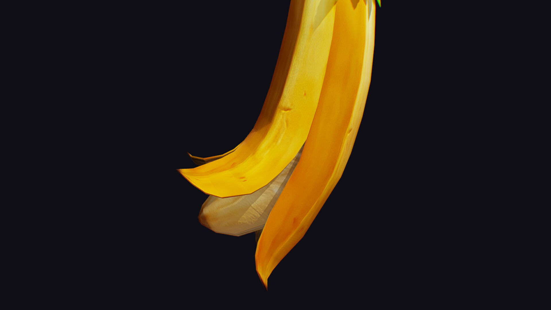 Banana Fresh Fruit Berry Dangling Branch Cartoon Plant Low-poly 3D model_10