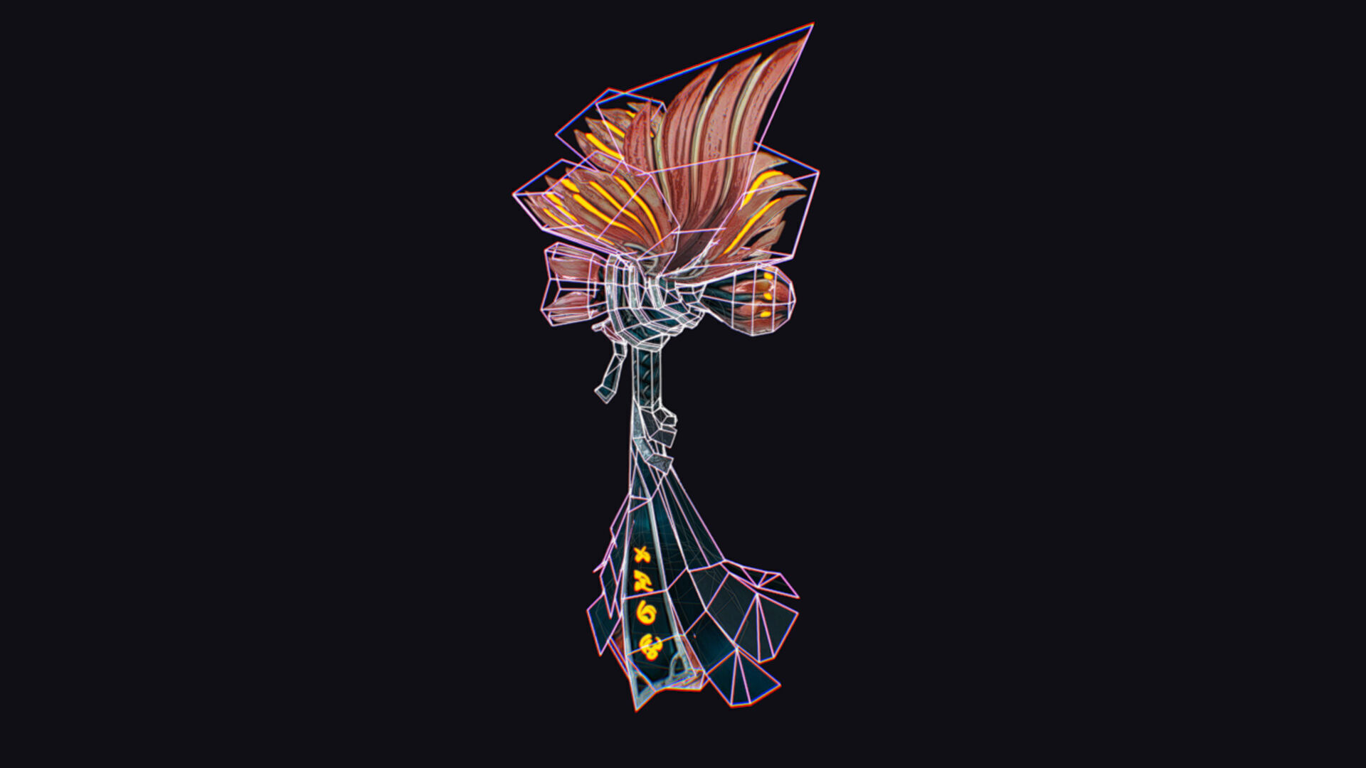 Magic Wand Rod Stick Fairy Staff Scepter Inventory Item Low-poly 3D model_17