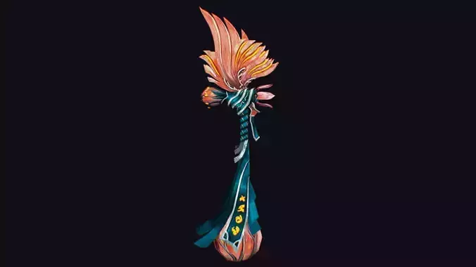 Magic Wand Rod Stick Fairy Staff Scepter Inventory Item Low-poly 3D model
