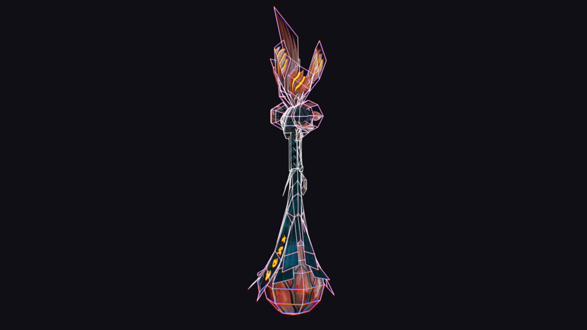 Magic Wand Rod Stick Fairy Staff Scepter Inventory Item Low-poly 3D model_16