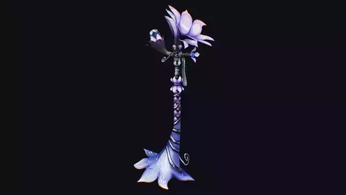 Magic Wand Rod Stick Fairy Staff Scepter Inventory Item Low-poly 3D model
