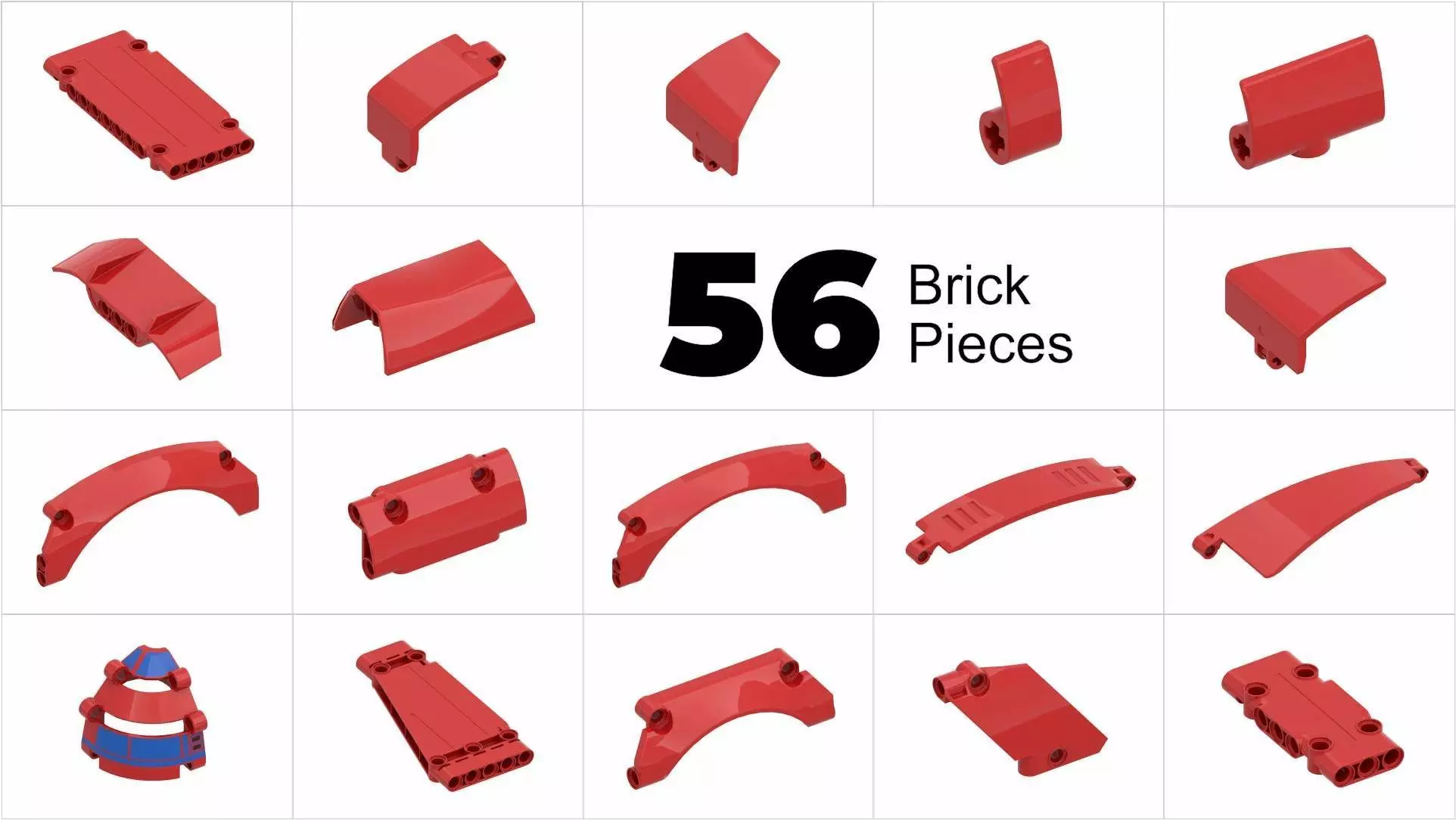 TwindBricks3D - 56 Technic Pane collection 3D print model_0