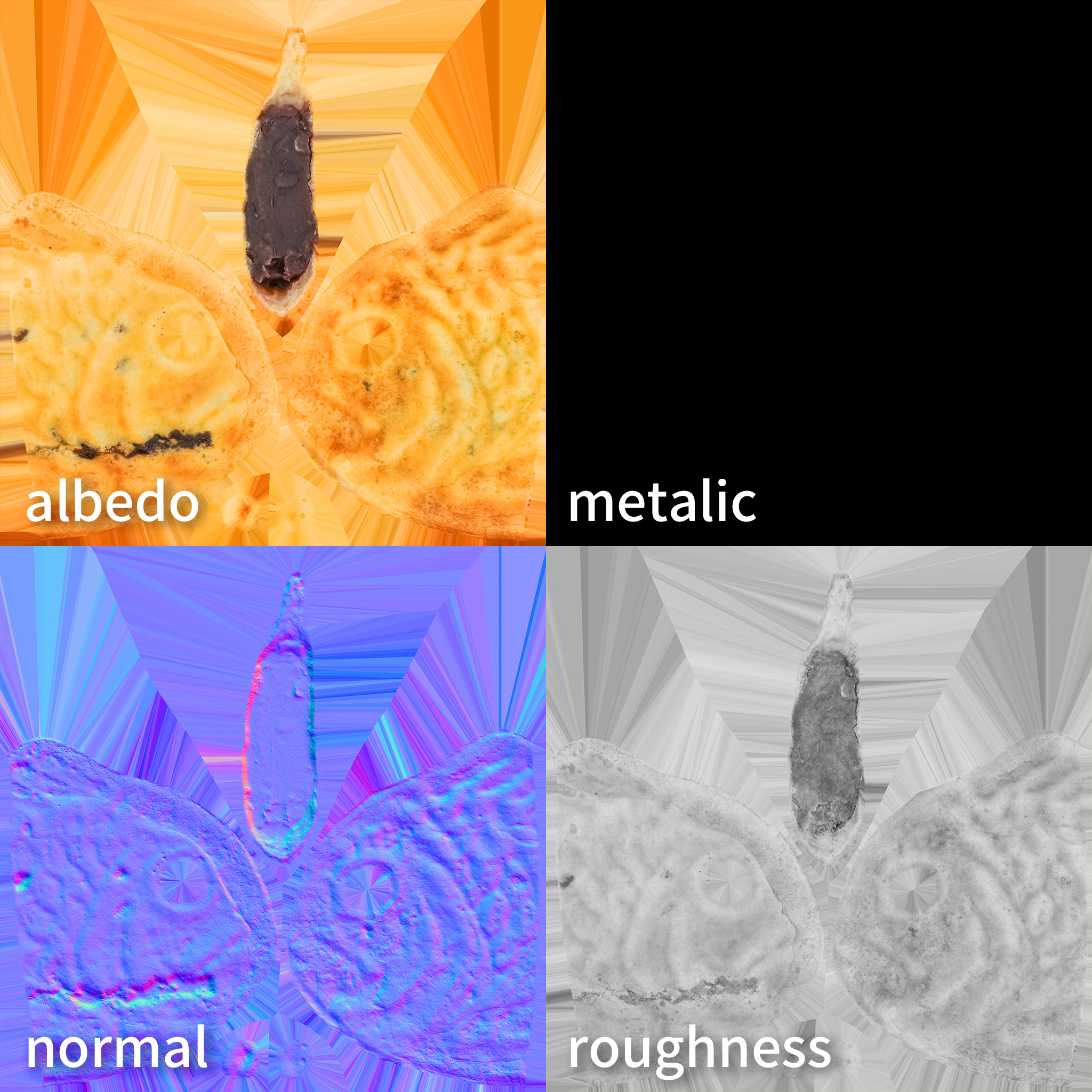 Cut Taiyaki 3D model Low-poly 3D model_19