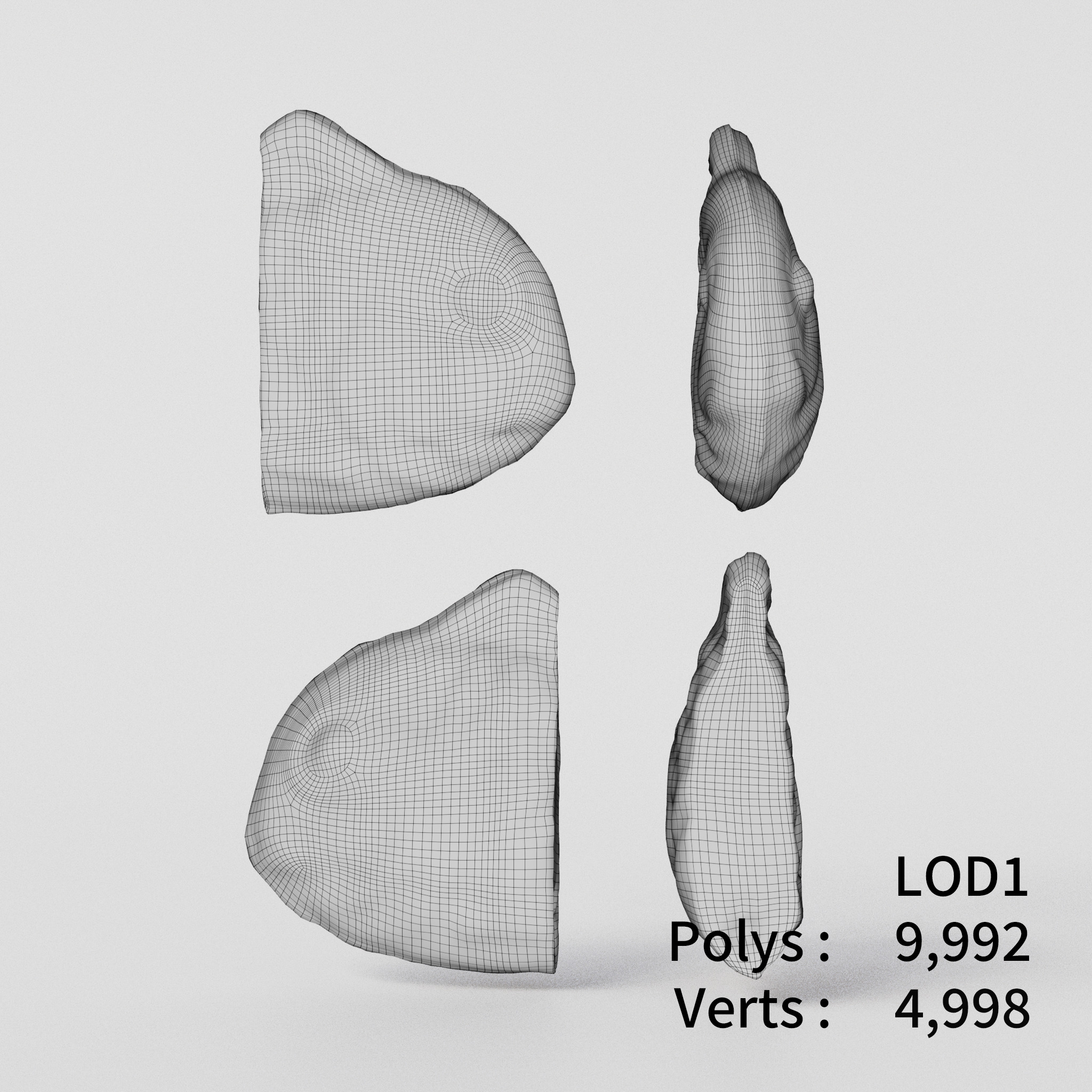 Cut Taiyaki 3D model Low-poly 3D model_4