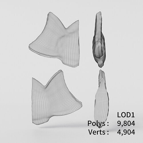 Cut Taiyaki 3D model Low-poly 3D model 6