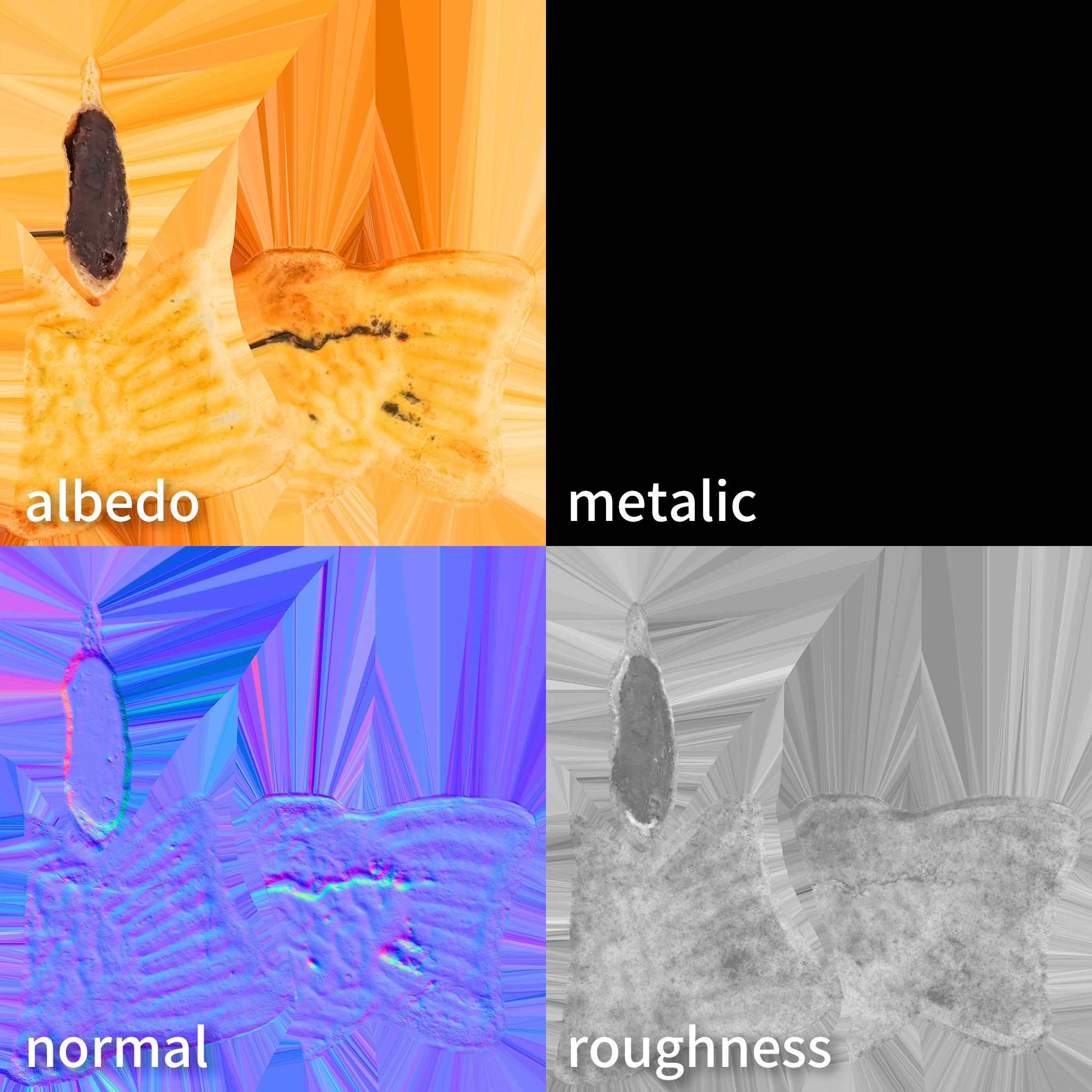 Cut Taiyaki 3D model Low-poly 3D model_18