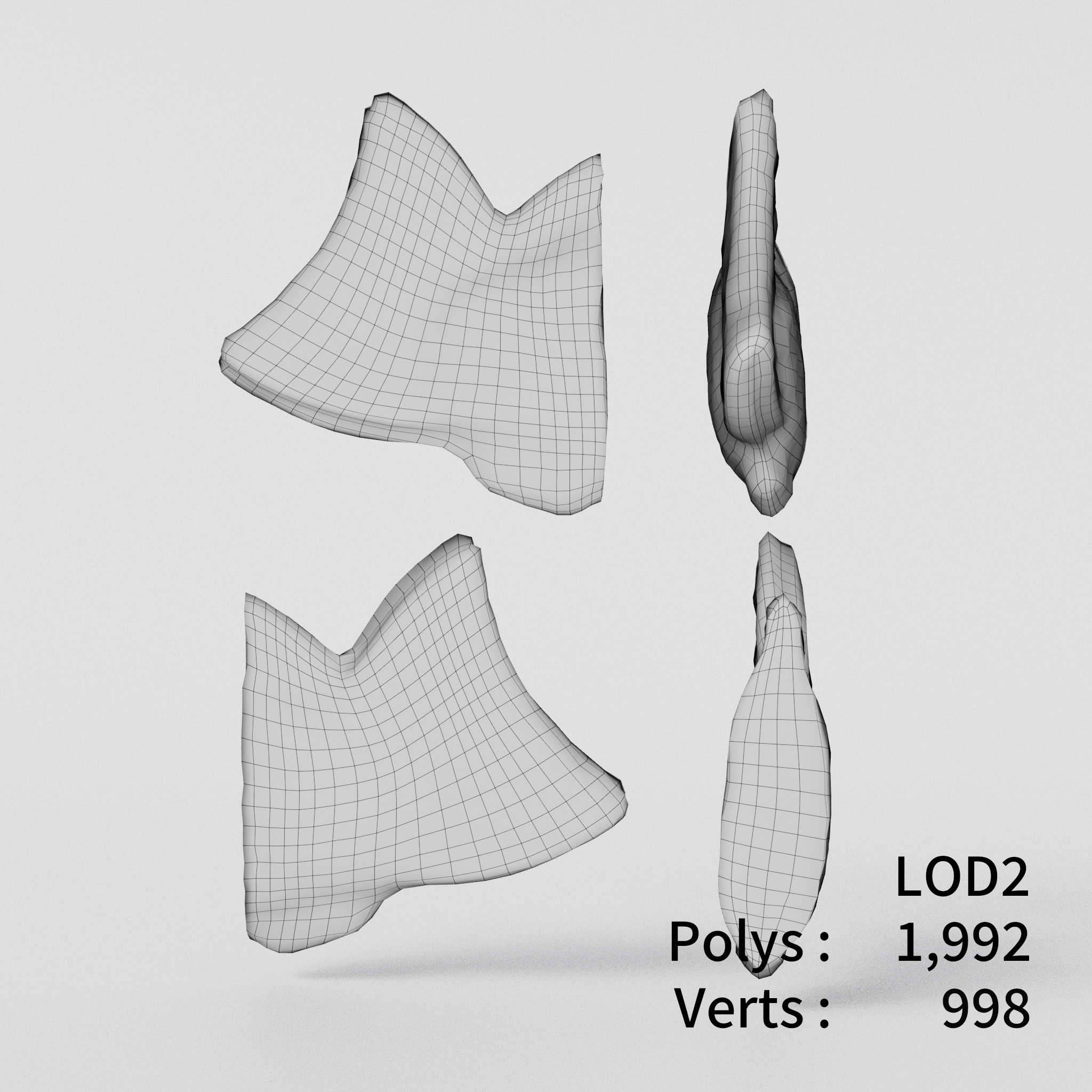 Cut Taiyaki 3D model Low-poly 3D model_7