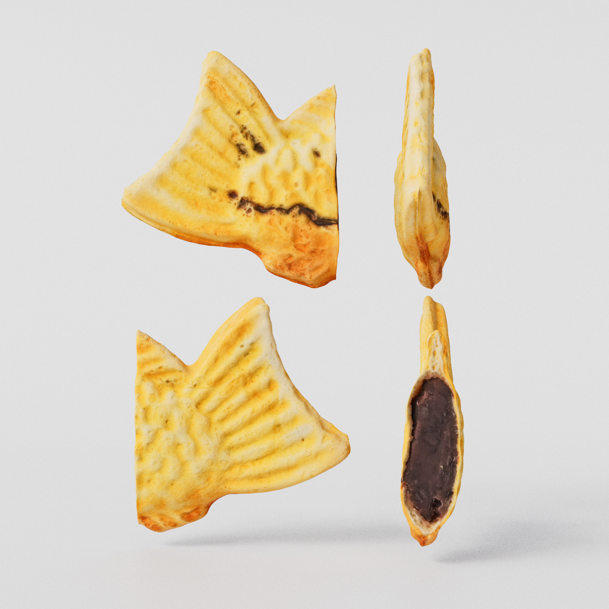 Cut Taiyaki 3D model Low-poly 3D model_13