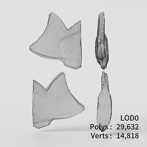 Cut Taiyaki 3D model Low-poly 3D model 4