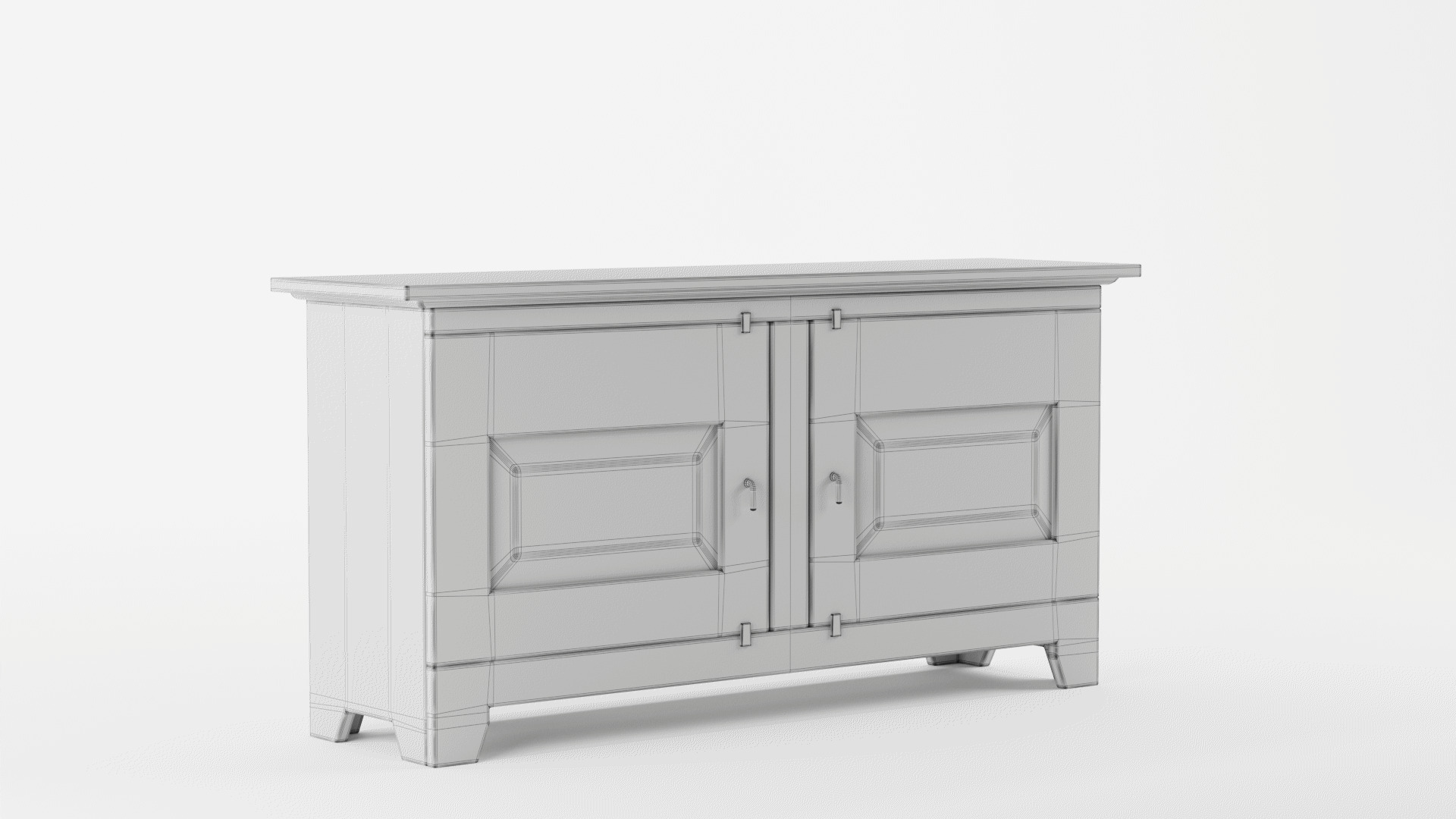 Basque Light Brown Buffet Crate 3D model_11