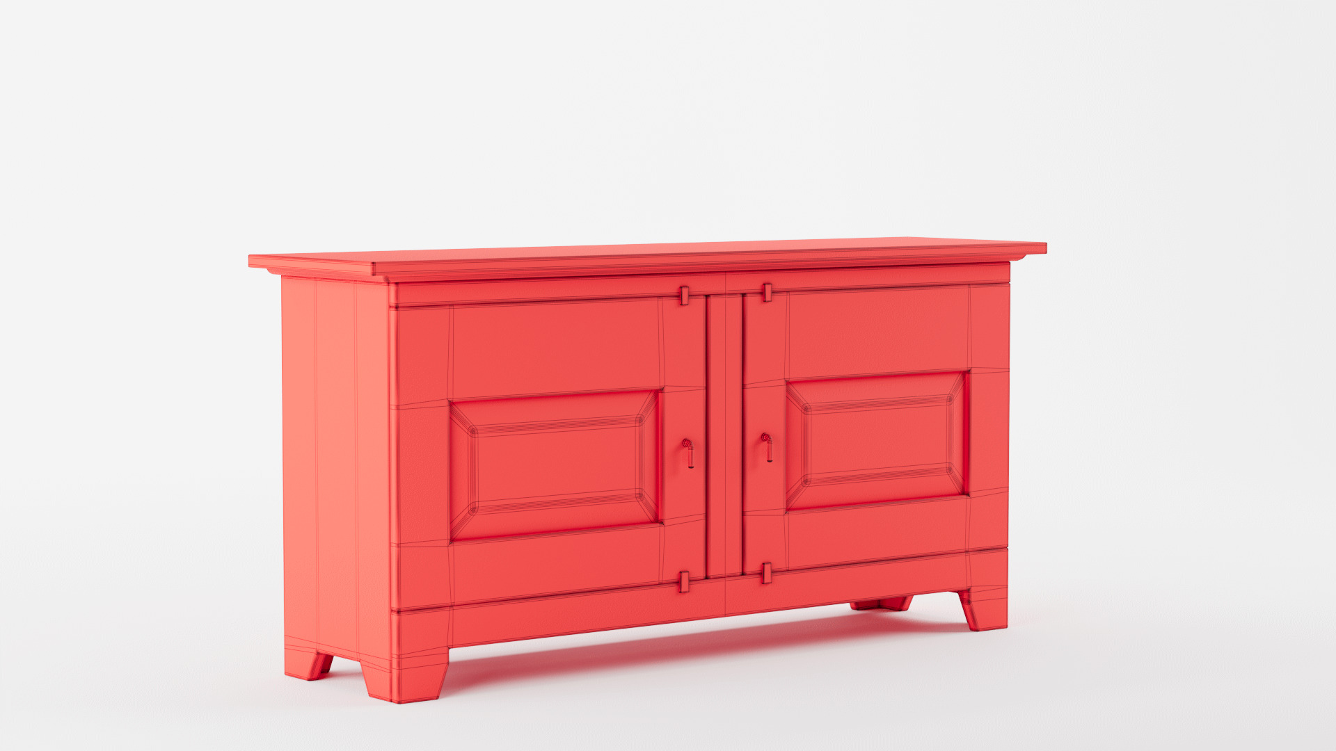 Basque Light Brown Buffet Crate 3D model_12