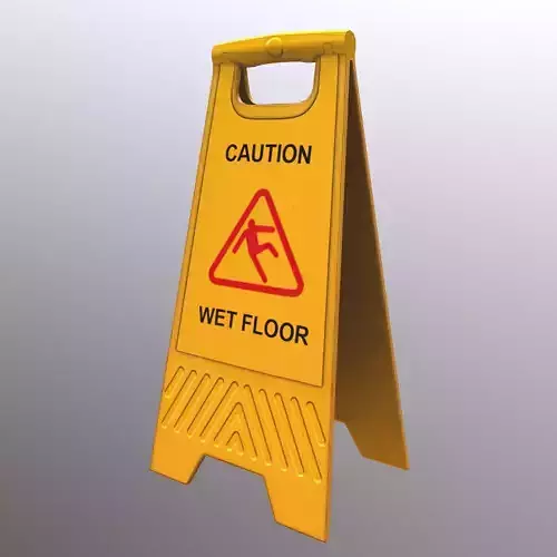 Caution Wet Floor Low Poly Low-poly 3D model