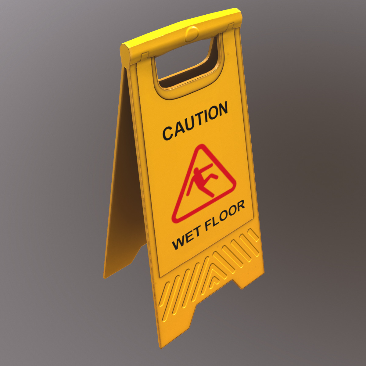 Caution Wet Floor Low Poly Low-poly 3D model_3