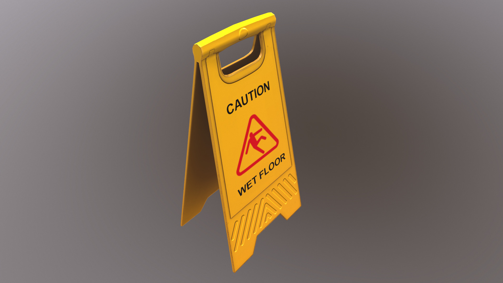 Caution Wet Floor Low Poly Low-poly 3D model_17