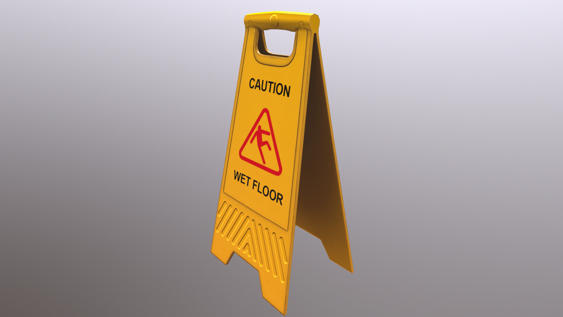 Caution Wet Floor Low Poly Low-poly 3D model_11