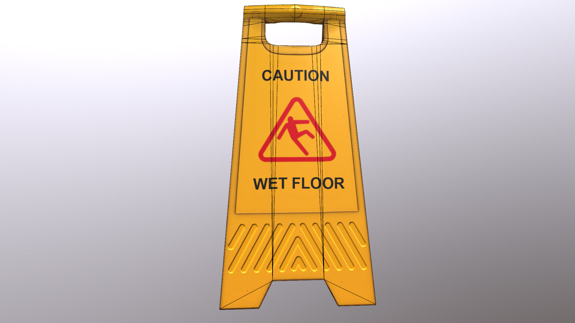 Caution Wet Floor Low Poly Low-poly 3D model_22