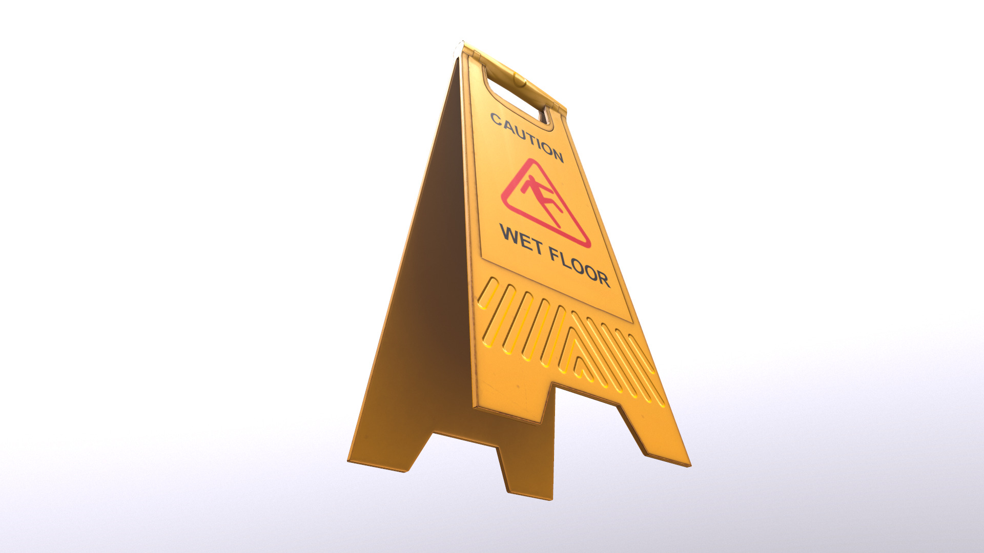 Caution Wet Floor Low Poly Low-poly 3D model_13