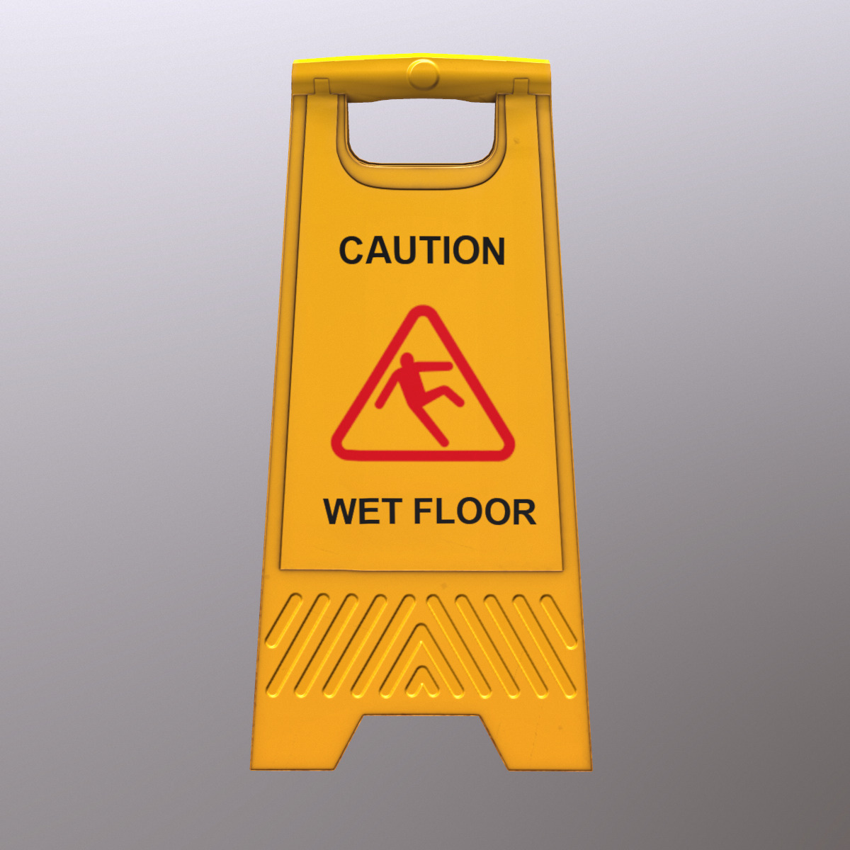Caution Wet Floor Low Poly Low-poly 3D model_4