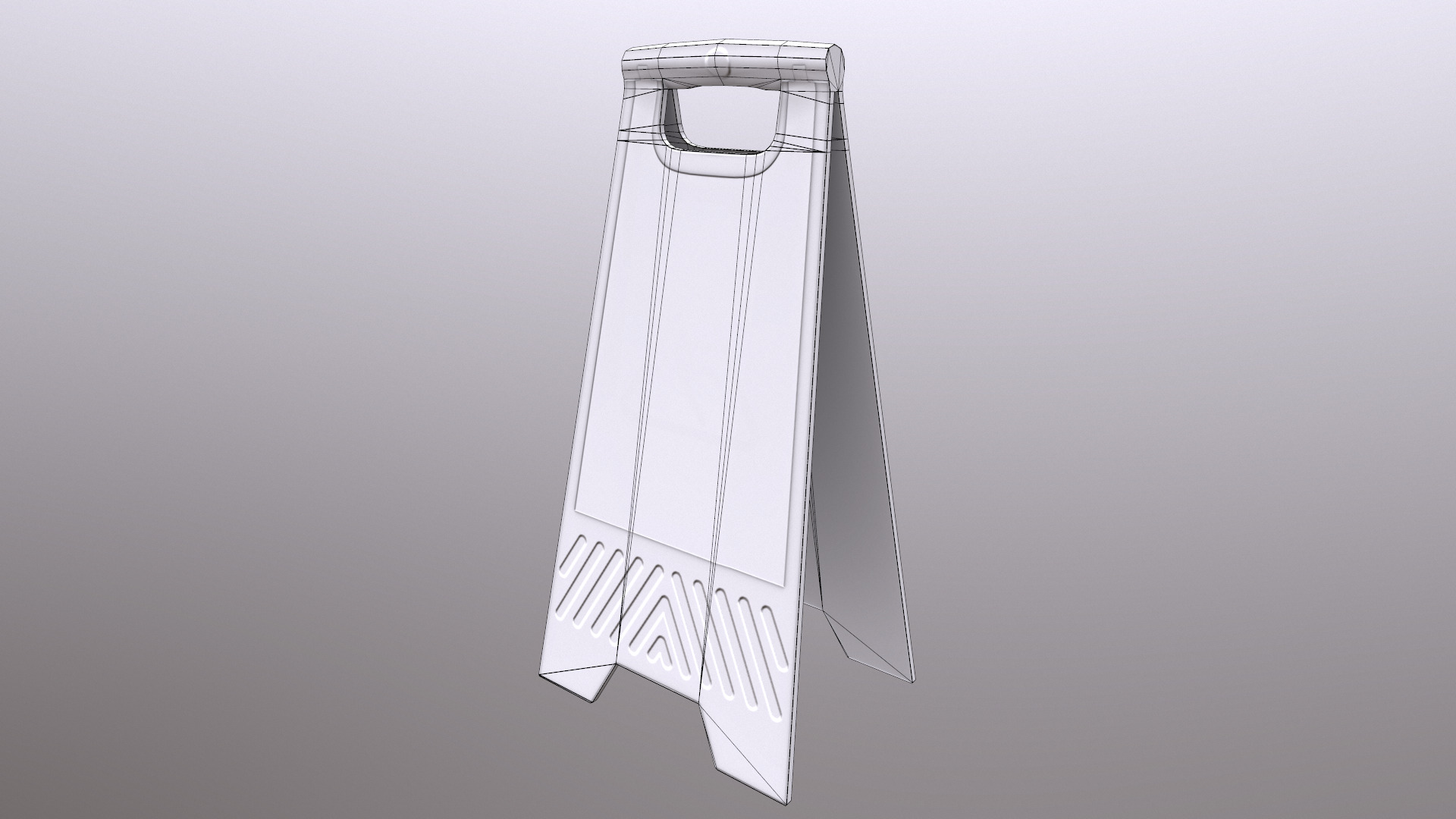 Caution Wet Floor Low Poly Low-poly 3D model_30