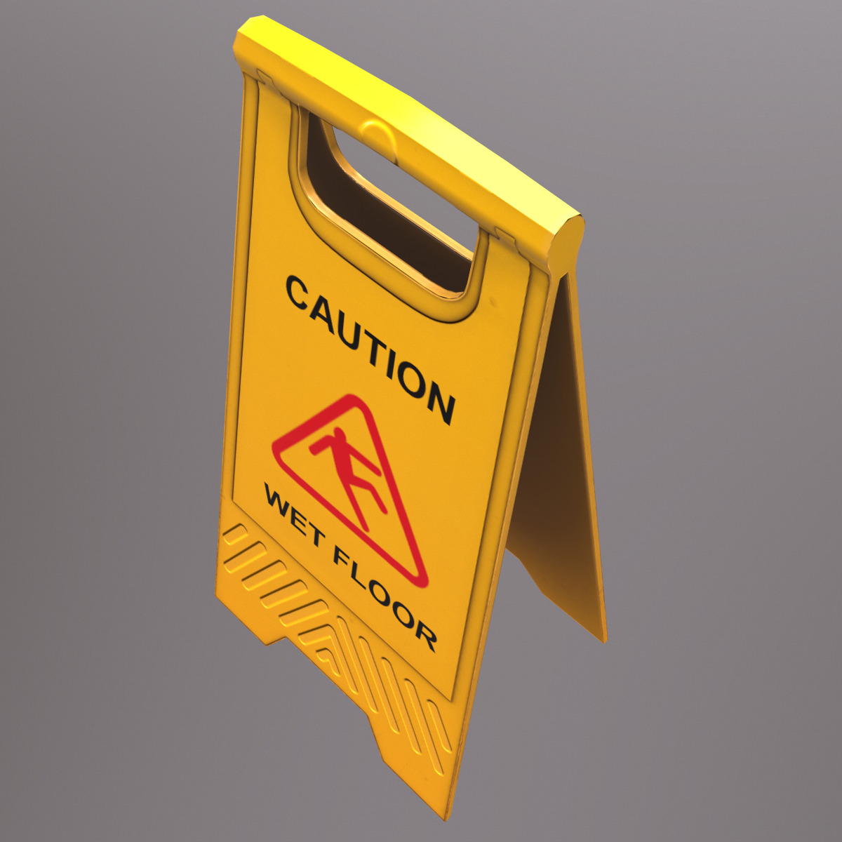 Caution Wet Floor Low Poly Low-poly 3D model_6