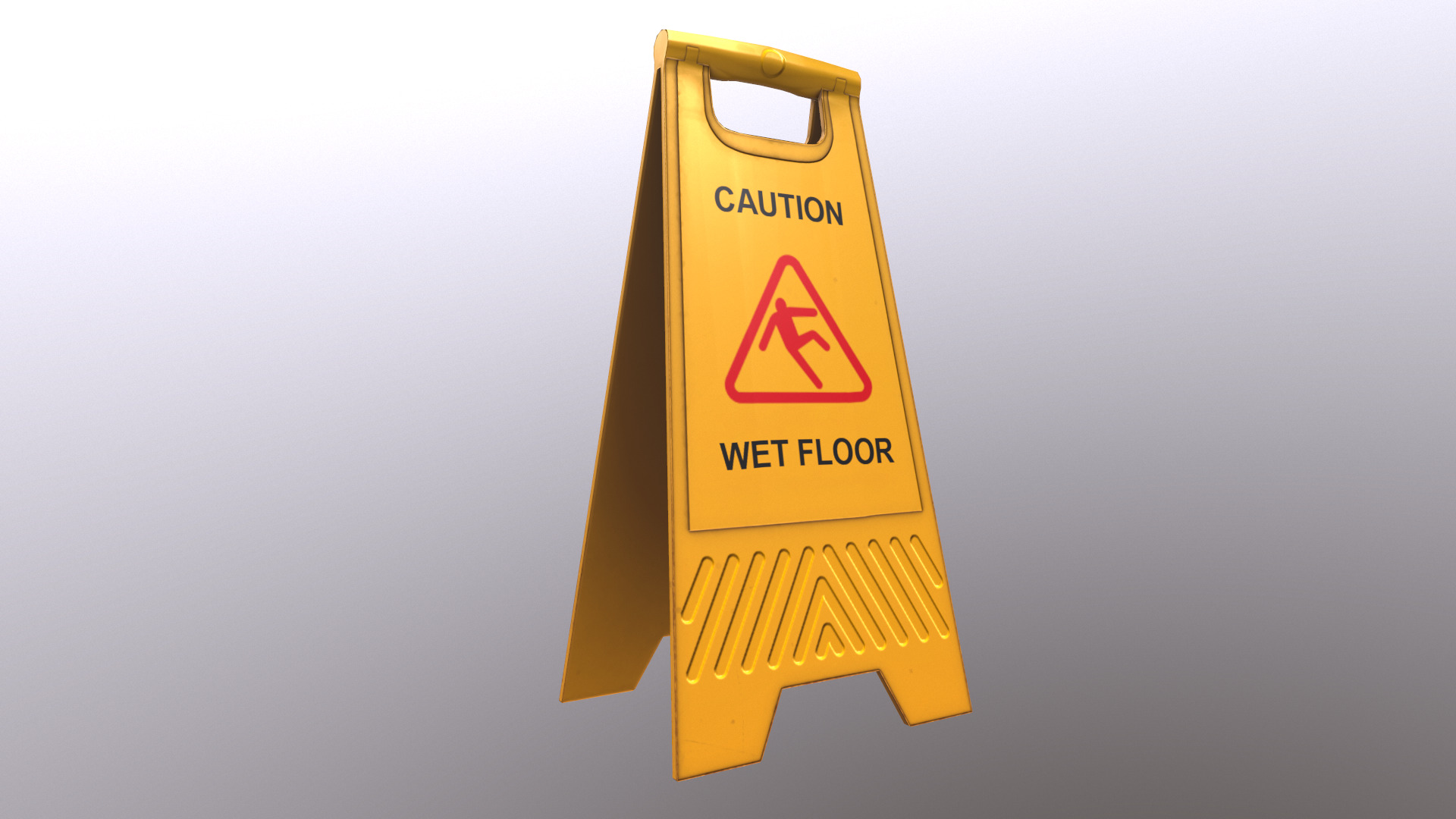 Caution Wet Floor Low Poly Low-poly 3D model_21