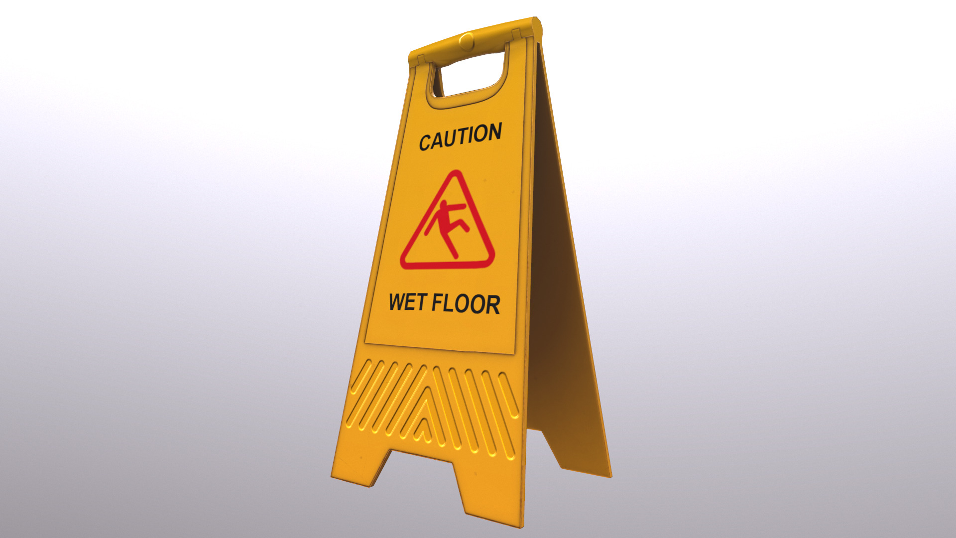 Caution Wet Floor Low Poly Low-poly 3D model_15