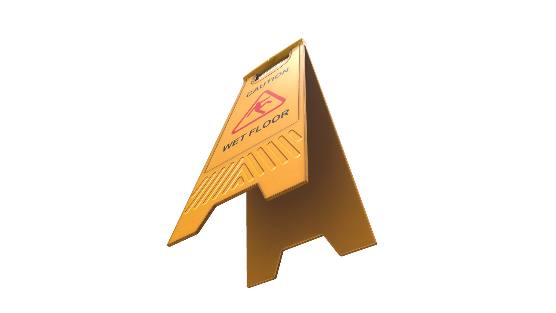 Caution Wet Floor Low Poly Low-poly 3D model_12