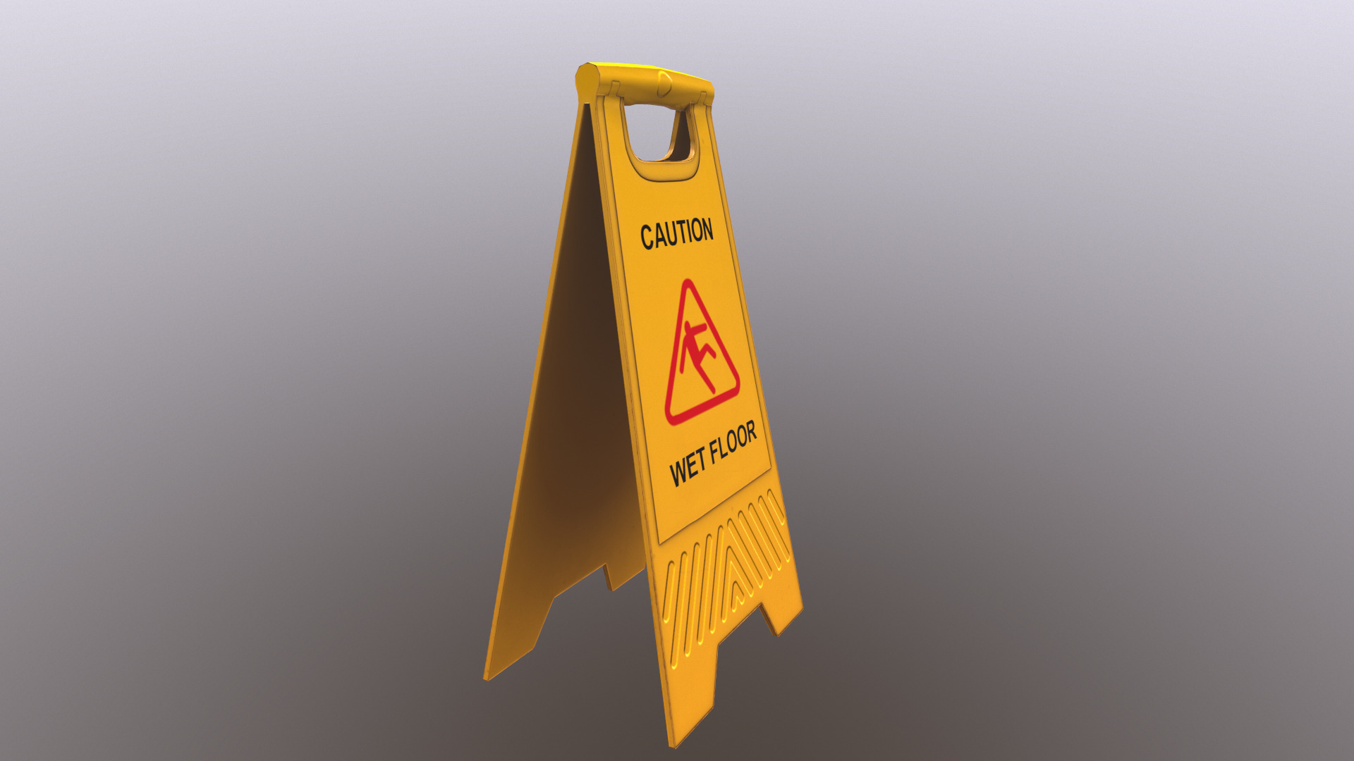 Caution Wet Floor Low Poly Low-poly 3D model_19