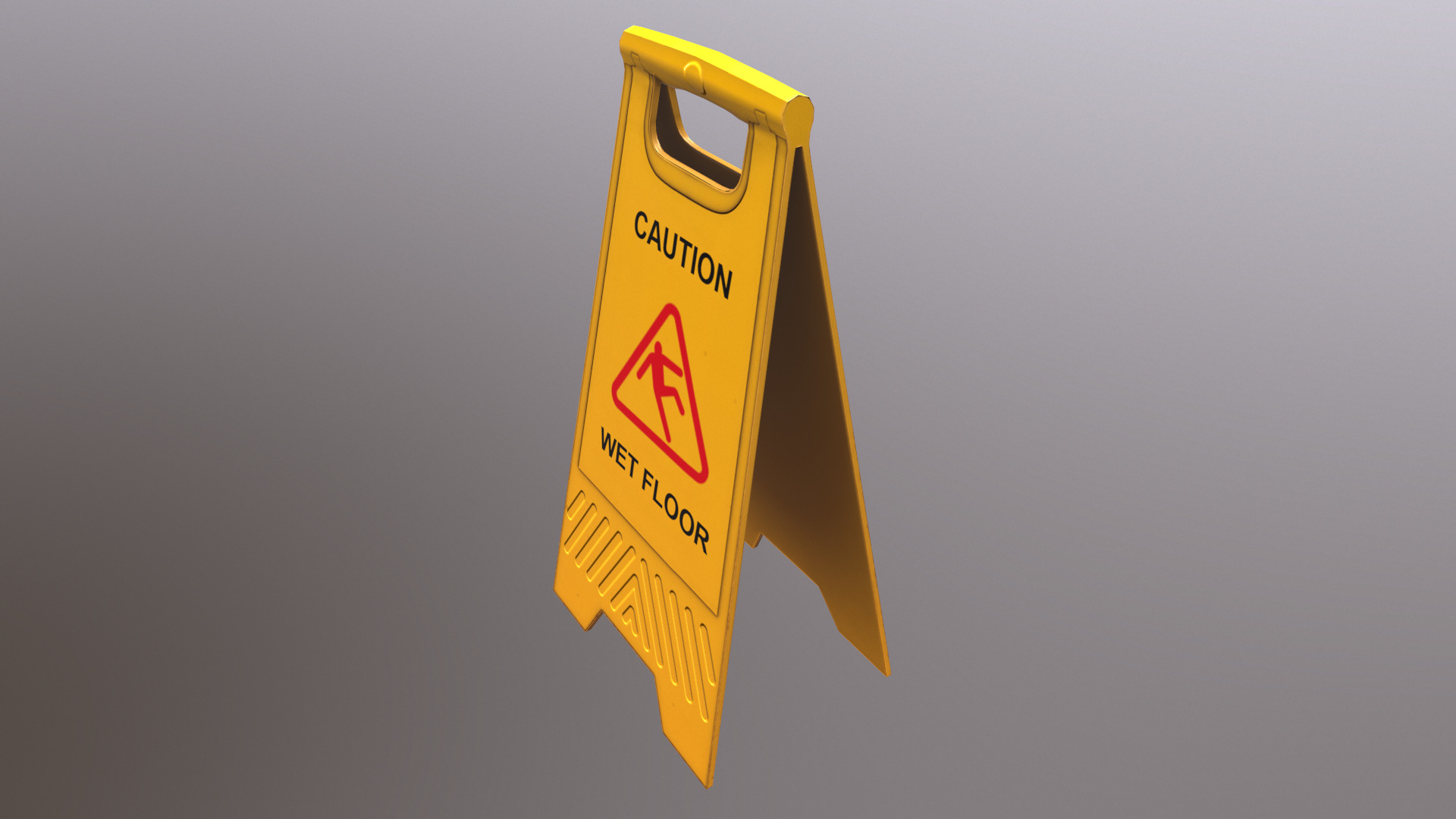 Caution Wet Floor Low Poly Low-poly 3D model_16