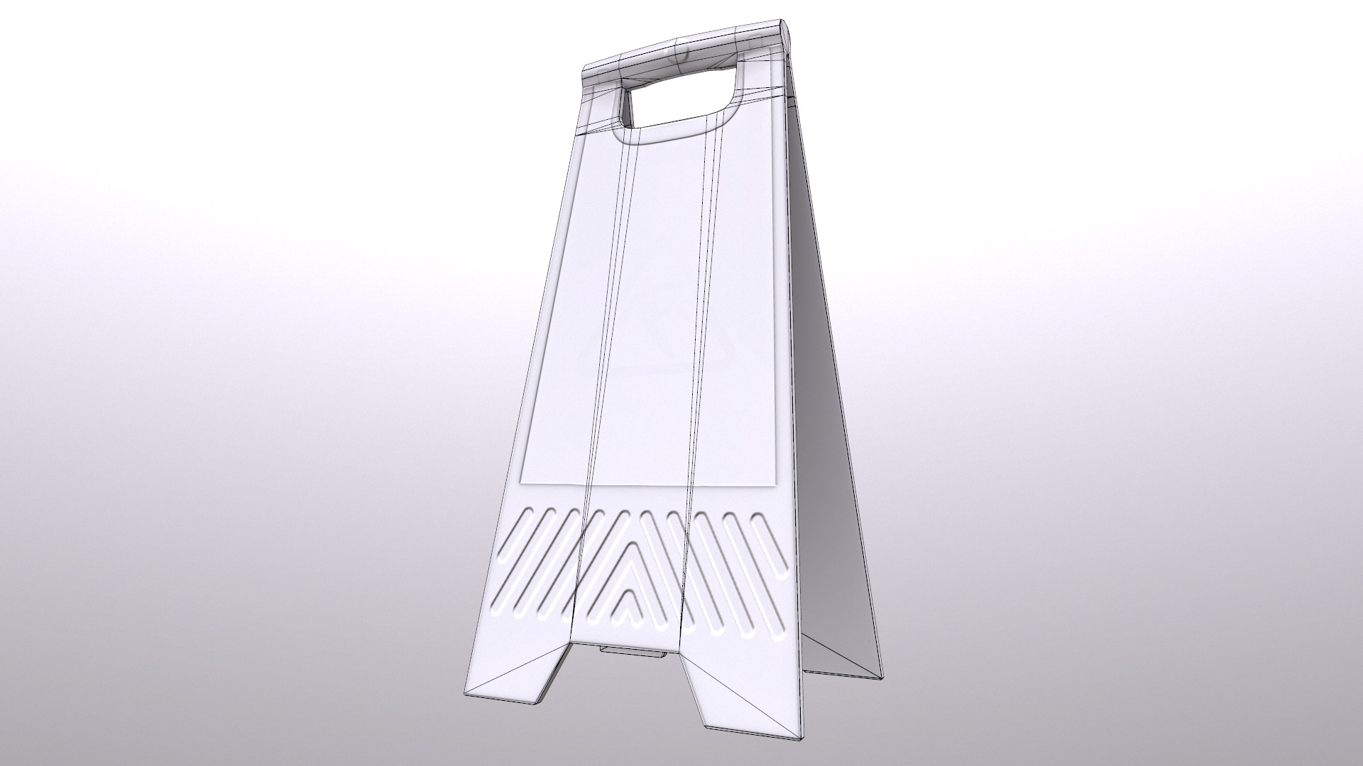 Caution Wet Floor Low Poly Low-poly 3D model_27