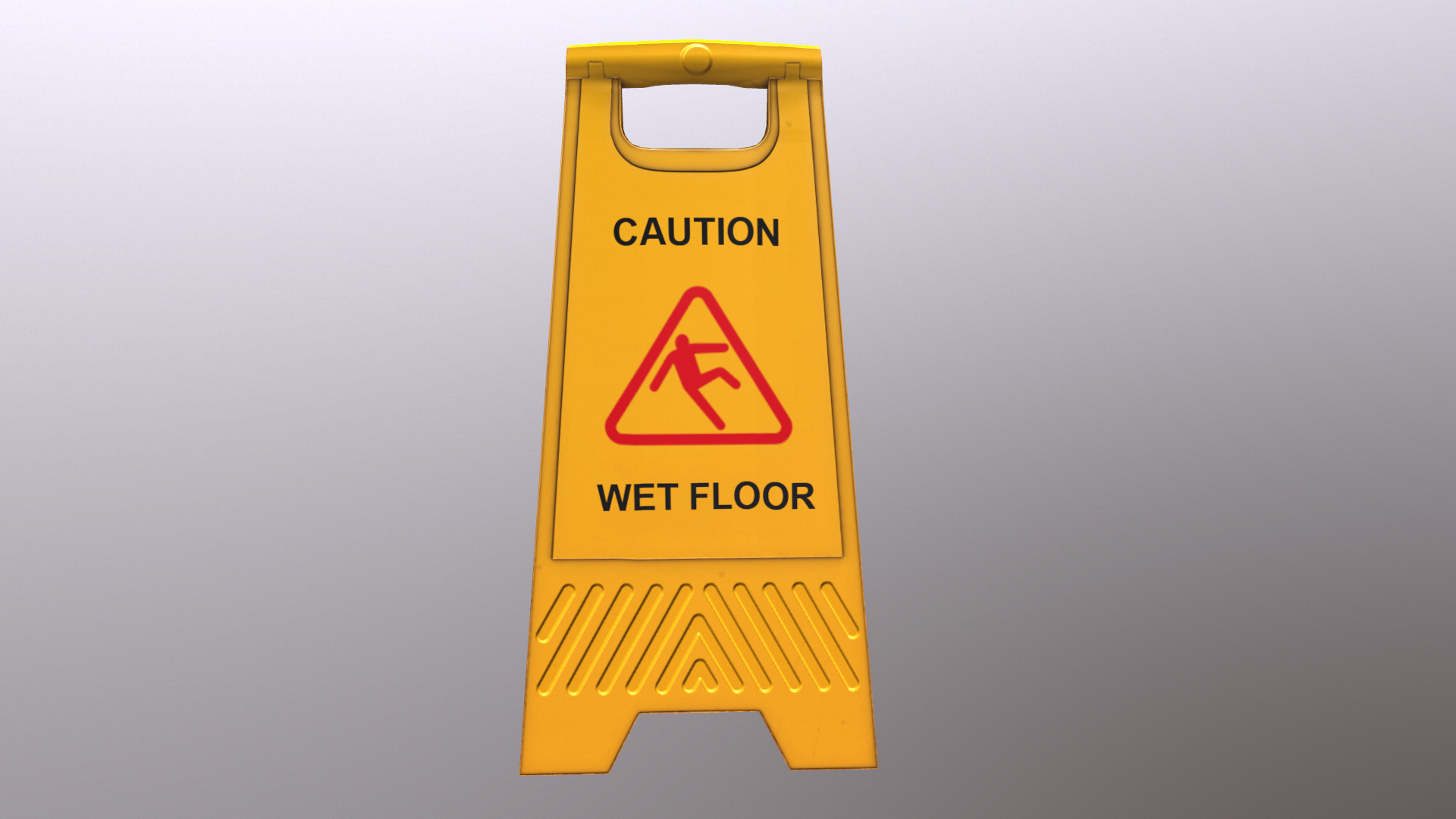 Caution Wet Floor Low Poly Low-poly 3D model_18