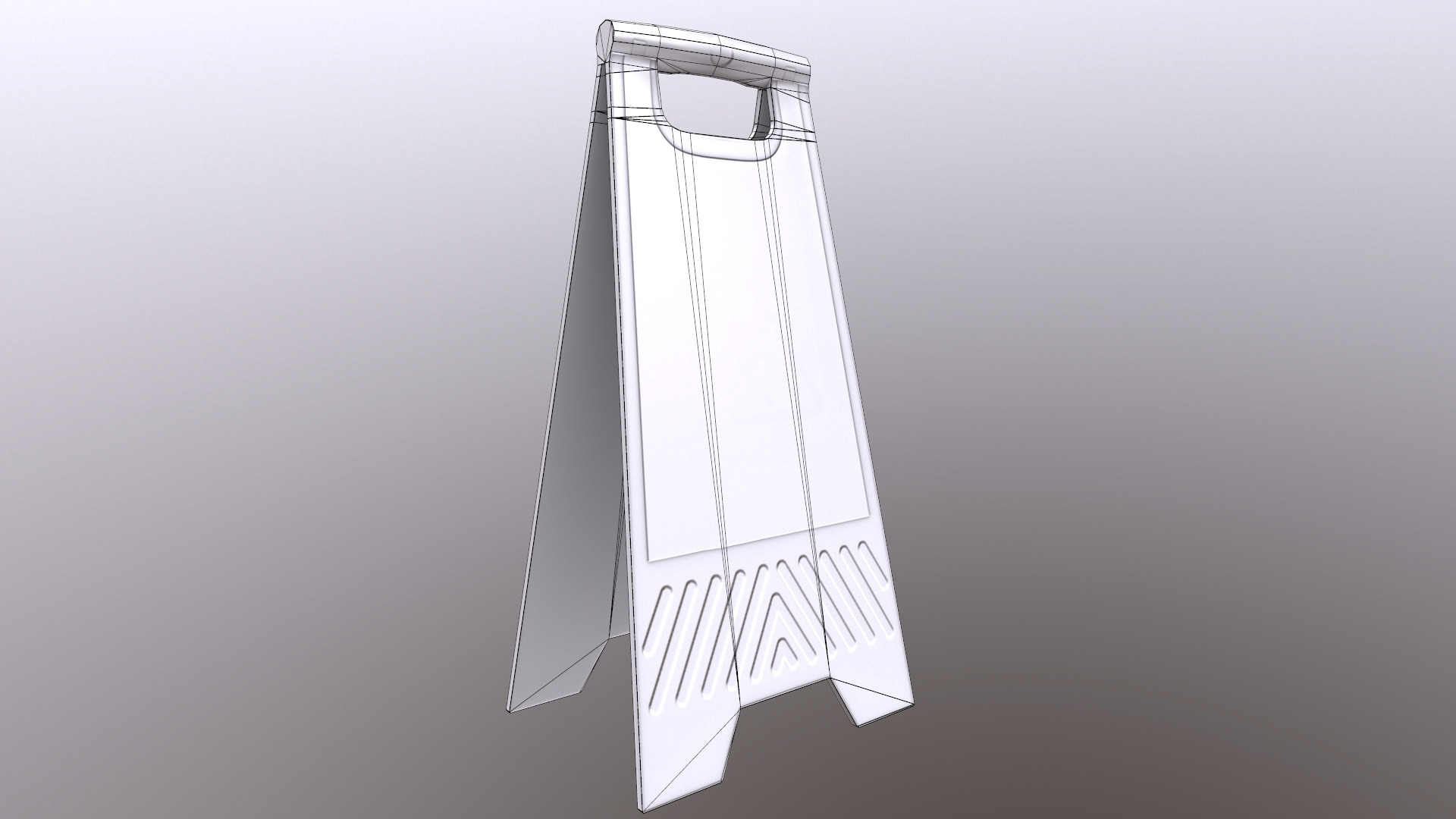 Caution Wet Floor Low Poly Low-poly 3D model_29