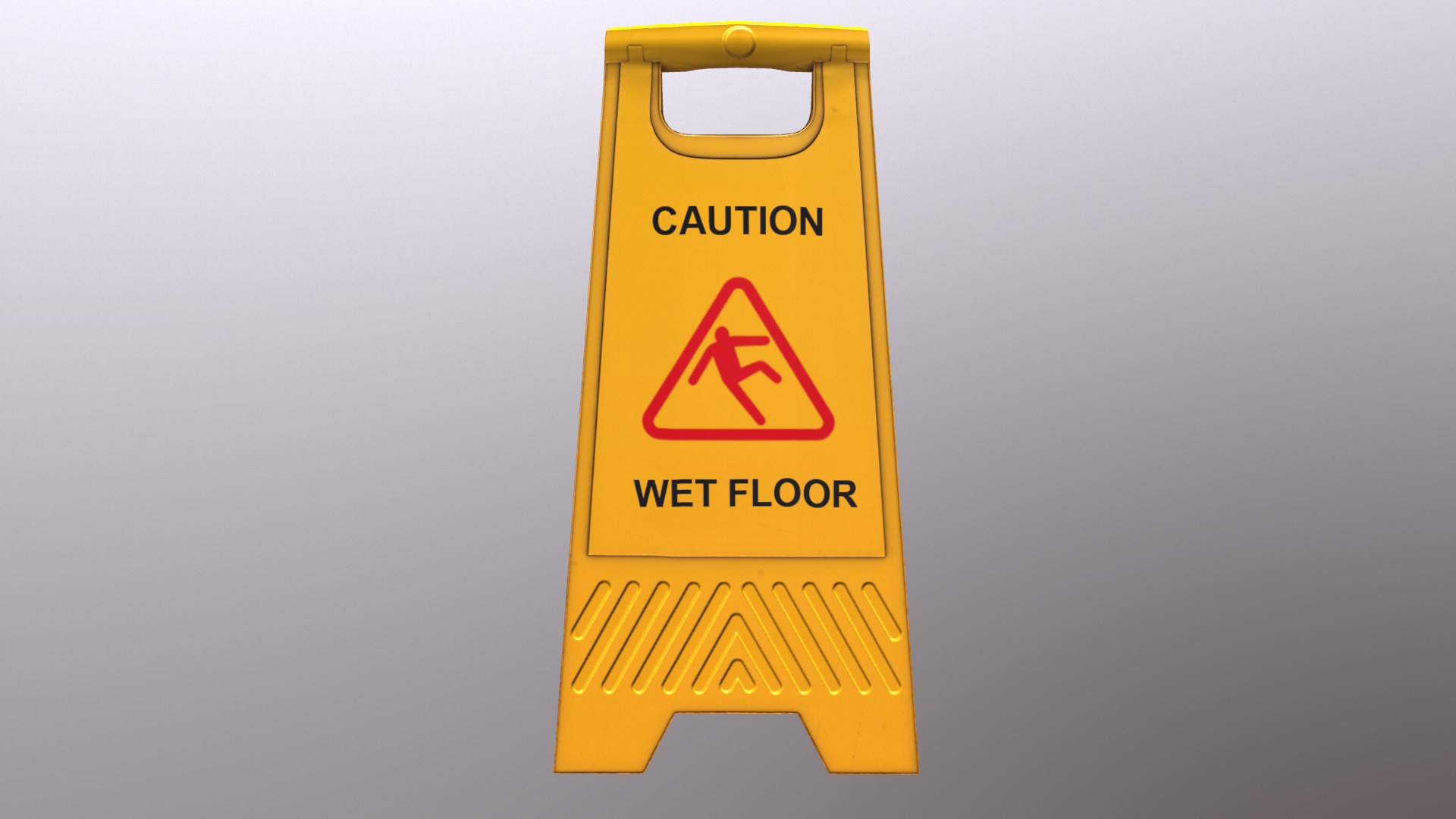 Caution Wet Floor Low Poly Low-poly 3D model_9