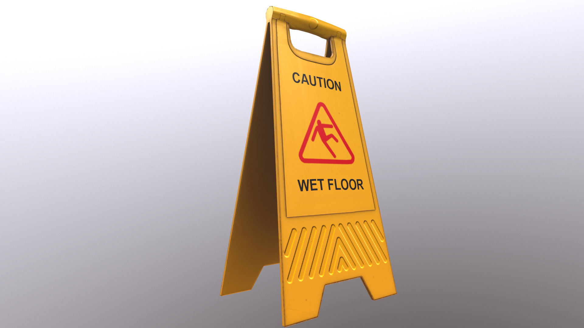 Caution Wet Floor Low Poly Low-poly 3D model_14
