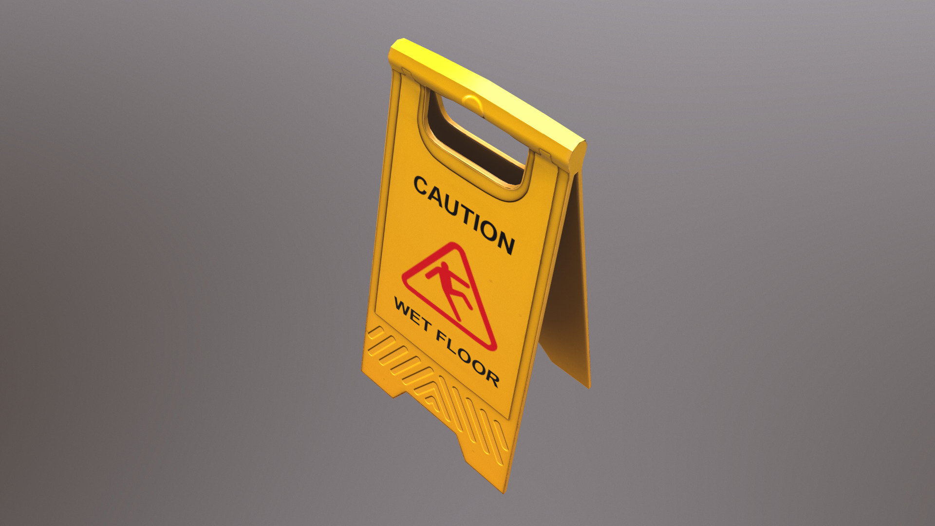 Caution Wet Floor Low Poly Low-poly 3D model_20