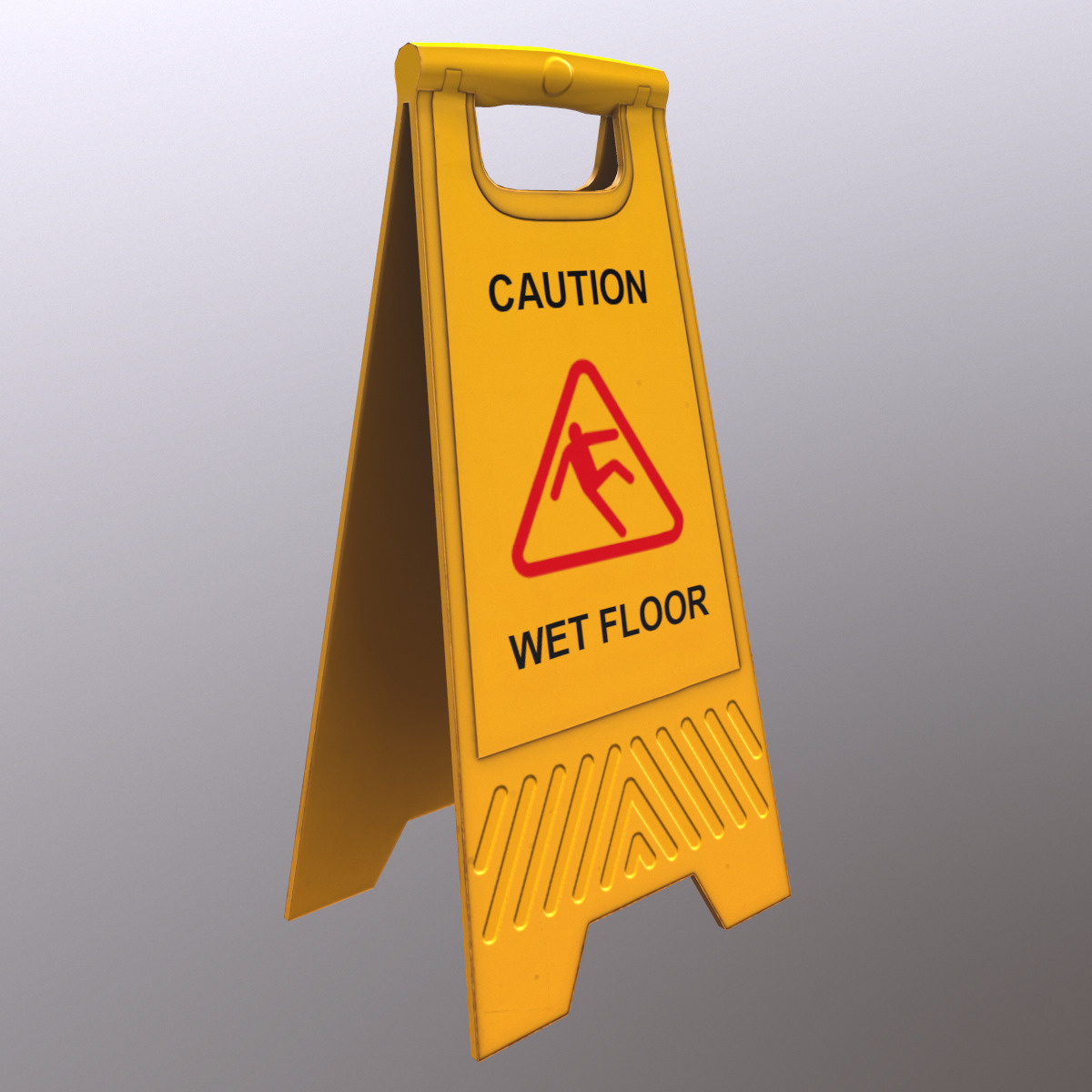 Caution Wet Floor Low Poly Low-poly 3D model_1