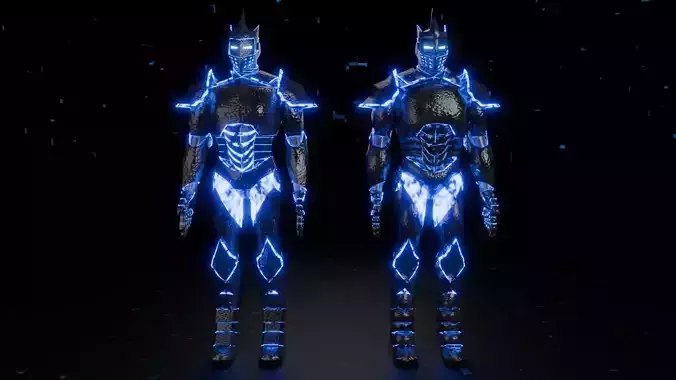 PBR Rigged Sci Fi Fantasy Armor Low and High Poly